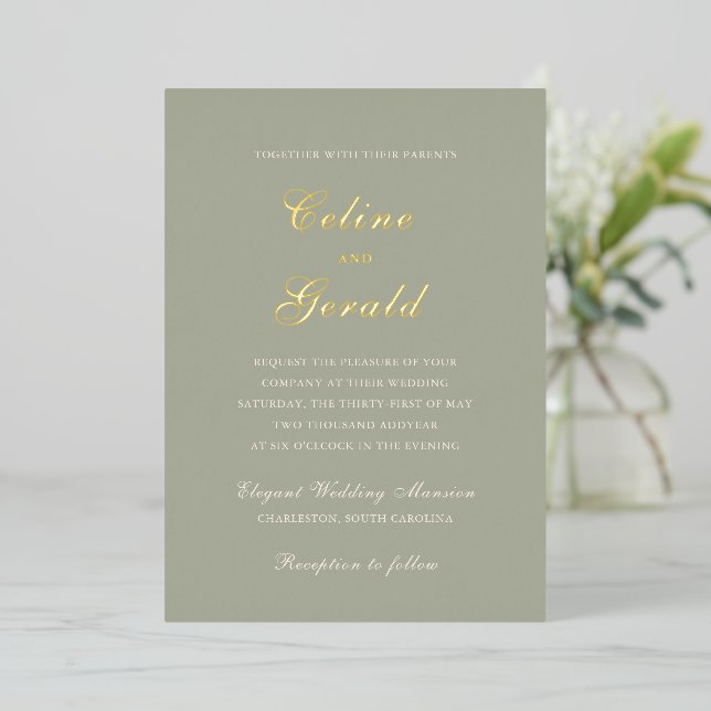 Classic Muted Green Elegant Wedding (Standing Front)