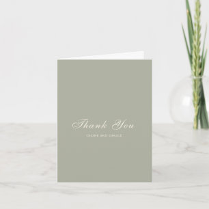 Classic Muted Green Photo Elegant Wedding Thank You Card
