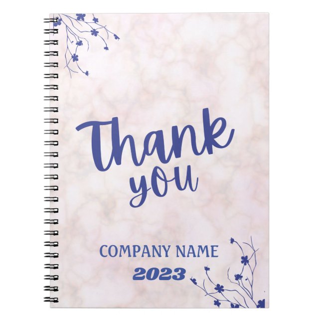 Classic Name Customize White Marble Notebook (Front)