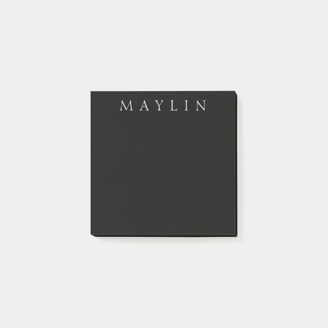 Classic Name or Word | Black & White Post-it Notes (Front)