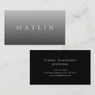 Classic Name or Word   Gradient Grey Business Card