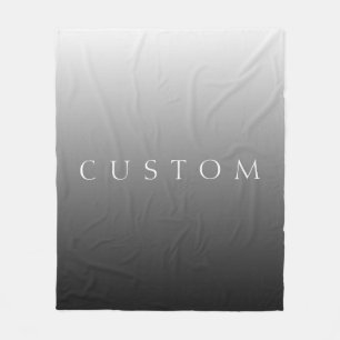 Classic Name or Word   Gradient Grey Fleece Blanket