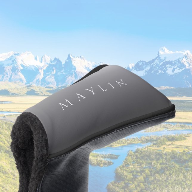 Classic Name or Word | Gradient Grey Golf Head Cover (Creator Uploaded)