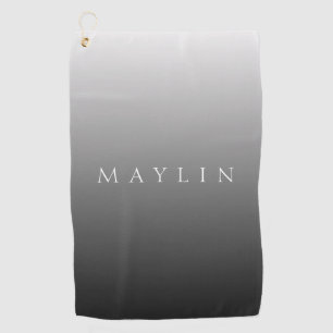 Classic Name or Word   Gradient Grey Golf Towel