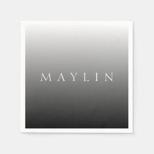 Classic Name or Word Gradient Grey Napkin