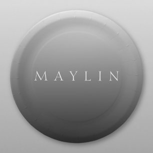 Classic Name or Word   Gradient Grey Paper Plate