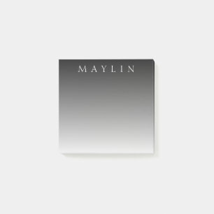 Classic Name or Word   Gradient Grey Post-it Notes