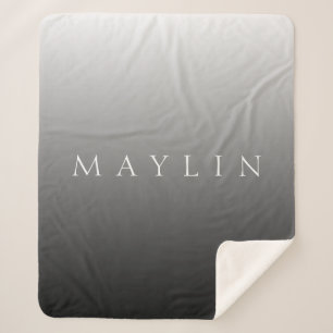 Classic Name or Word   Gradient Grey Sherpa Blanket