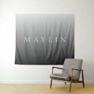 Classic Name or Word Gradient Grey Tapestry