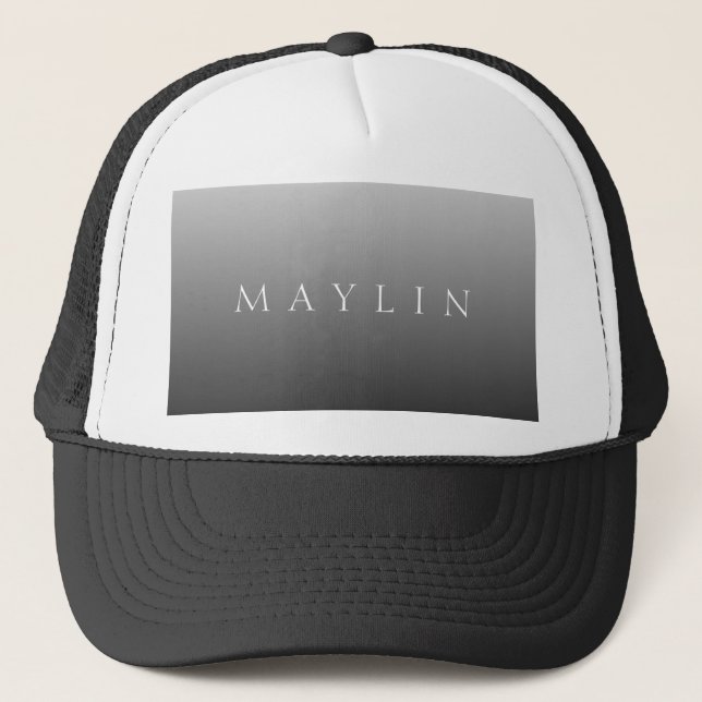Classic Name or Word | Gradient Grey Trucker Hat (Front)