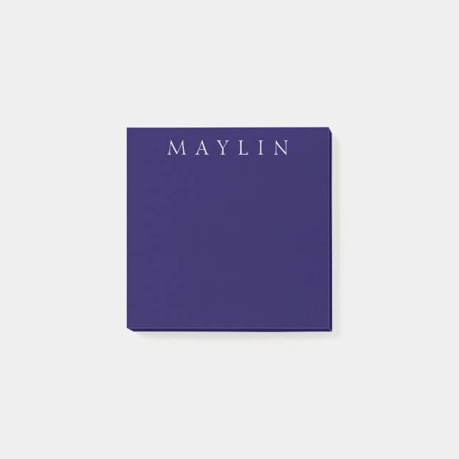 Classic Name or Word | Purplish Dark Blue Post-it Notes (Front)