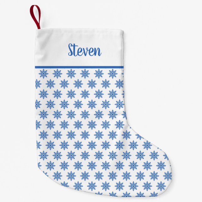 Classic Name Snowflake Winter Christmas Stocking (Front)
