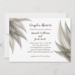 Classic & Natural Palm Leaves Couple's Shower Invitation