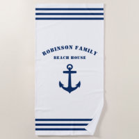 Classic Nautical Anchor Family Beach House White