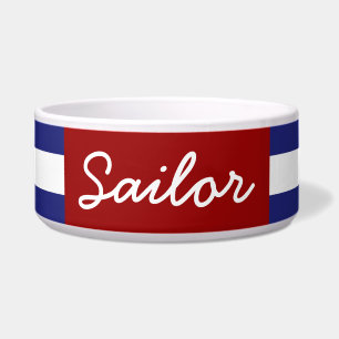 Classic Nautical Blue and White Stripe Personalize