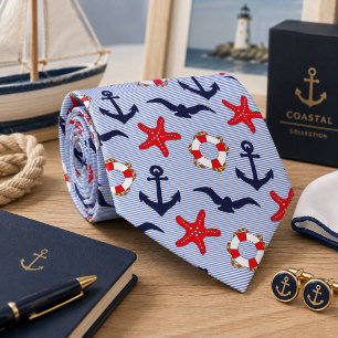 Classic Navy Anchor Tie