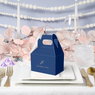 Classic Navy and Cream Elegant Wedding Favor Box