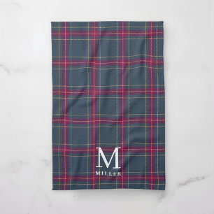 Classic Navy and Red Tartan Plaid Christmas Kitchen Towel