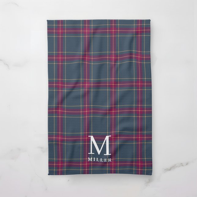 Classic Navy and Red Tartan Plaid Christmas Kitchen Towel (Creator Uploaded)