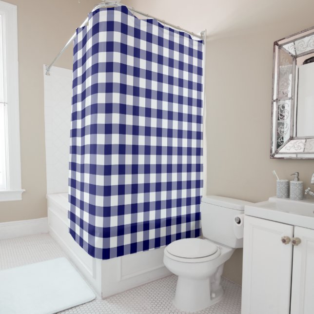 Classic Navy and White Gingham Pattern (In Situ)