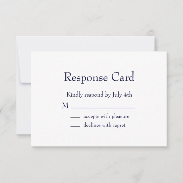 Classic Navy Bar Mitzvah RSVP (Front)