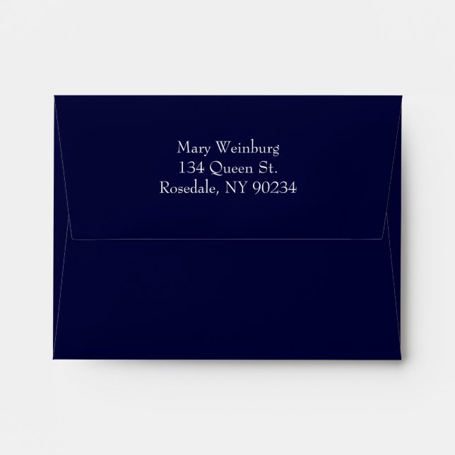 Classic Navy Bar Mitzvah Thank You Card Envelope (Back (Top Flap))