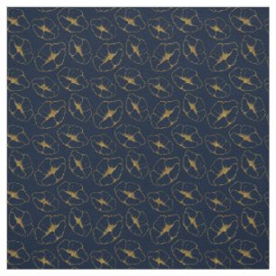Classic Navy Blue and Gold Fabric Seamless Pattern