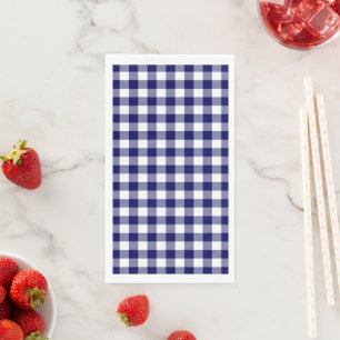 Classic Navy Blue and White Gingham Check Napkin