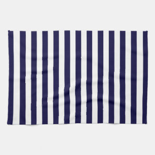 Classic Navy Blue and White Stripe Pattern Kitchen Towel