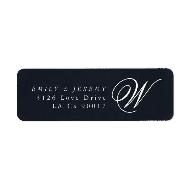 Classic Navy Blue Calligraphy Monogram Wedding (Front)