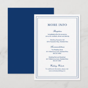 Classic Navy Blue Elegant Wedding Enclosure Card