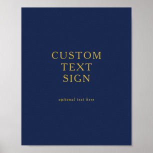 Classic Navy Blue   Gold Cards and Gifts Custom Poster