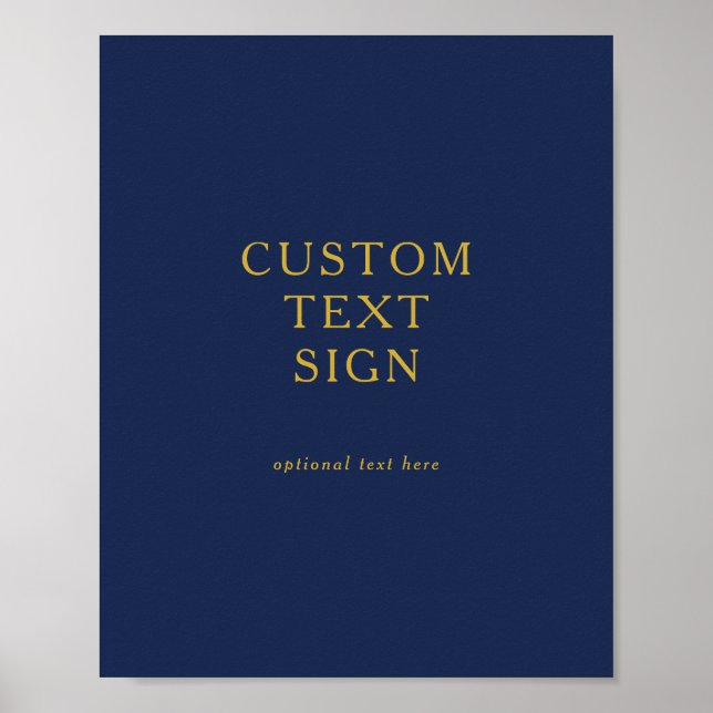 Classic Navy Blue | Gold Cards and Gifts Custom Poster (Front)