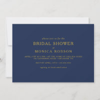Classic Navy Blue | Gold Horizontal Bridal Shower