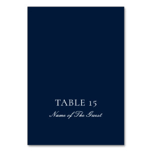 Classic Navy Blue Ivory Calligraphy Place Card