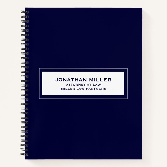 Classic Navy Blue Notebook Customizable Window (Front)