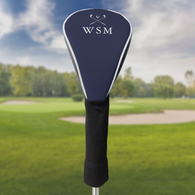 Classic Navy Blue Personalized Monogram Golf Clubs Head Cover (Creator Uploaded)