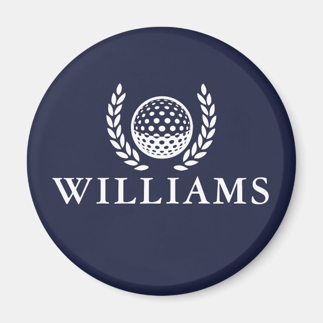 Classic Navy Blue Personalized Name Monogram Magnet (Front)
