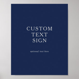 Classic Navy Blue   Silver Cards and Gifts Custom Poster