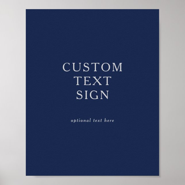 Classic Navy Blue | Silver Cards and Gifts Custom Poster (Front)