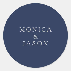 Classic Navy Blue   Silver Wedding Envelope Seals