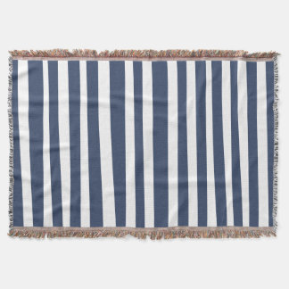 Classic Navy Blue Stripes | Timeless Nautical  Throw Blanket