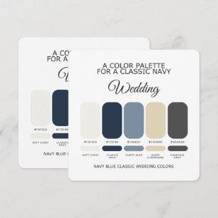 Classic Navy Blue Wedding Colour Palette Card