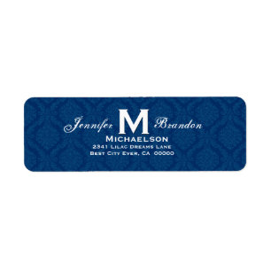Classic Navy Blue Wedding Monogram Personalized