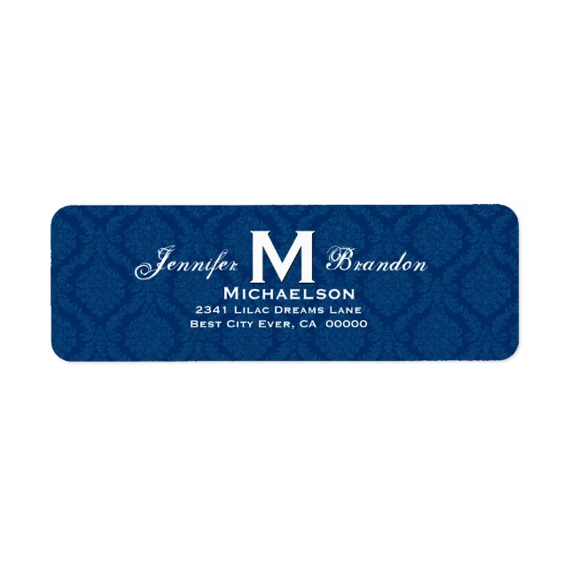 Classic Navy Blue Wedding Monogram Personalized (Front)