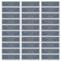 Classic Navy Blue White individual wedding address