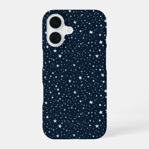 Classic Navy Blue & White Stars Seamless Patriotic iPhone 16 Case