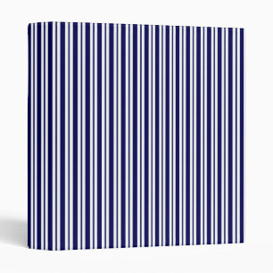 Classic Navy Blue White Uneven Stripe Pattern #2 Binder