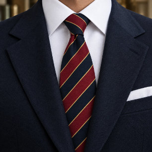 Classic Navy & Burgundy Regimental Tie
