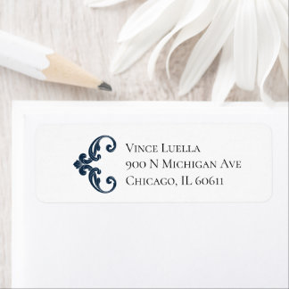 Classic Navy Flourish Address